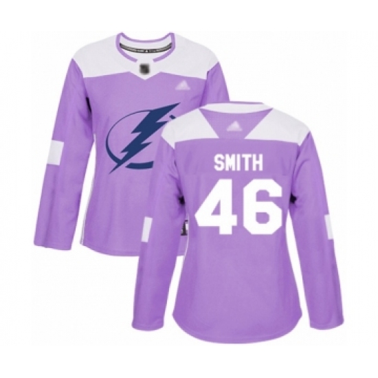 Women's Tampa Bay Lightning #46 Gemel Smith Authentic Purple Fights Cancer Practice Hockey Jersey - Ujersey