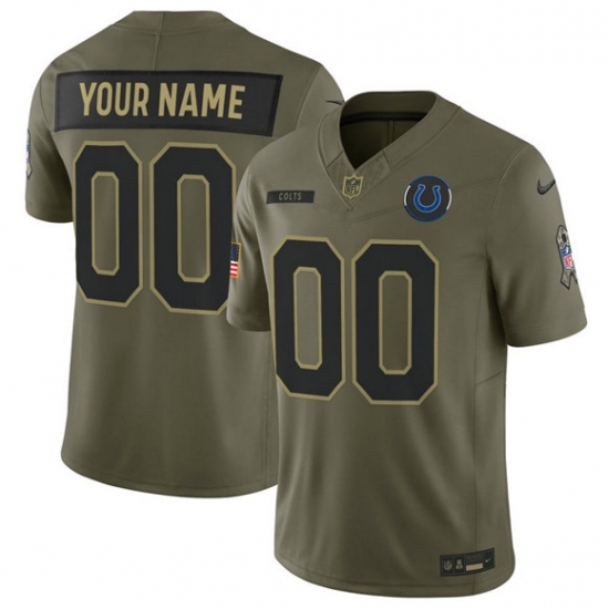 Men's Indianapolis Colts Active Player Custom Olive 2025 F.U.S.E. Salute to Service Limited Football Stitched Jersey - Ujersey