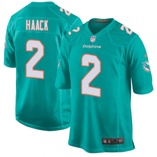 Men's Nike Miami Dolphins #2 Matt Haack Game Aqua Green Team Color NFL Jersey - Ujersey