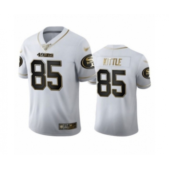 Men's San Francisco 49ers #85 George Kittle Limited White Golden Edition Football Jersey - Ujersey