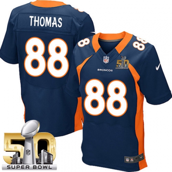 Men's Nike Denver Broncos #88 Demaryius Thomas Elite Navy Blue Alternate Super Bowl 50 Bound NFL Jersey - Ujersey