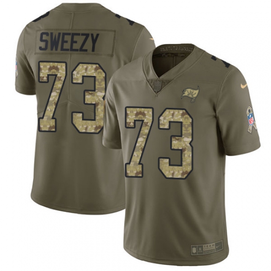 Youth Nike Tampa Bay Buccaneers #73 J. R. Sweezy Limited Olive/Camo 2017 Salute to Service NFL Jersey - Ujersey