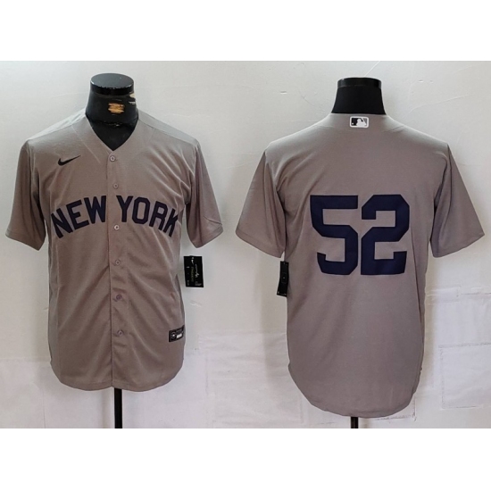 Men's New York Yankees #52 CC Sabathia Grey Cool Base Stitched Jersey - Ujersey