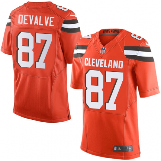 Men's Nike Cleveland Browns #87 Seth DeValve Elite Orange Alternate NFL Jersey - Ujersey
