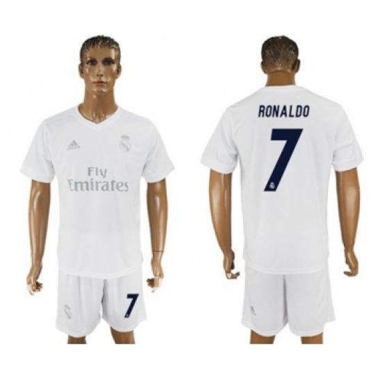 Real Madrid #7 Ronaldo Marine Environmental Protection Home Soccer Club Jersey