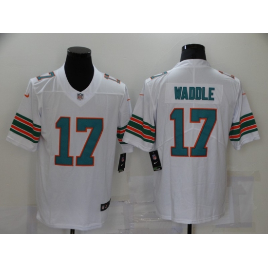 Men's Miami Dolphins #17 Jaylen Waddle White Aqua 2021 Draft First Round Pick Leopard Jersey - Ujersey