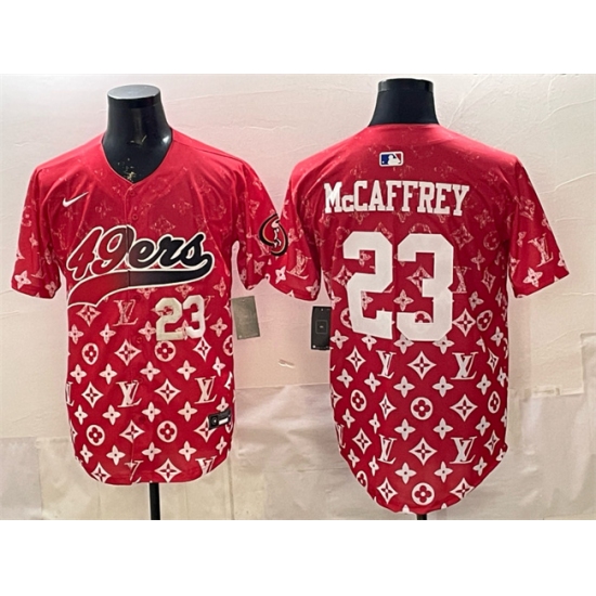 Men's San Francisco 49ers #23 Christian McCaffrey Red Limited Stitched Baseball Jersey - Ujersey