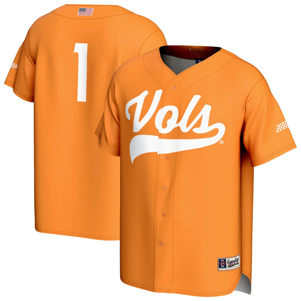 Unisex GameDay Greats #1 Tennessee Orange Tennessee Volunteers Lightweight Baseball Fashion Jersey - U-jersey