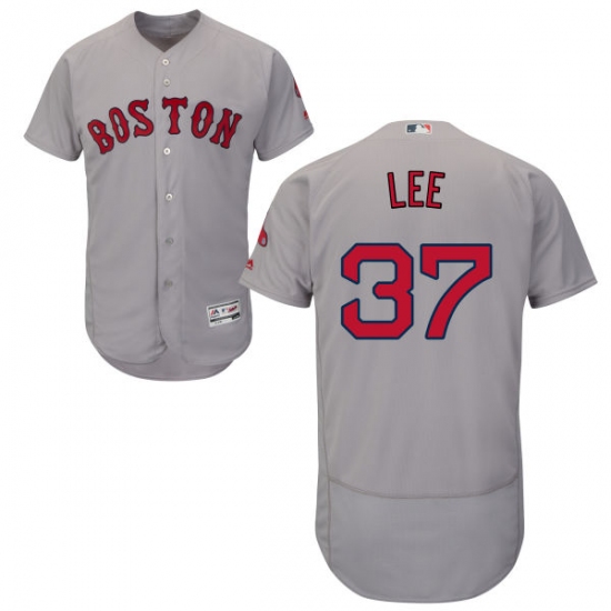 Men's Majestic Boston Red Sox #37 Bill Lee Grey Road Flex Base Authentic Collection MLB Jersey - Ujersey