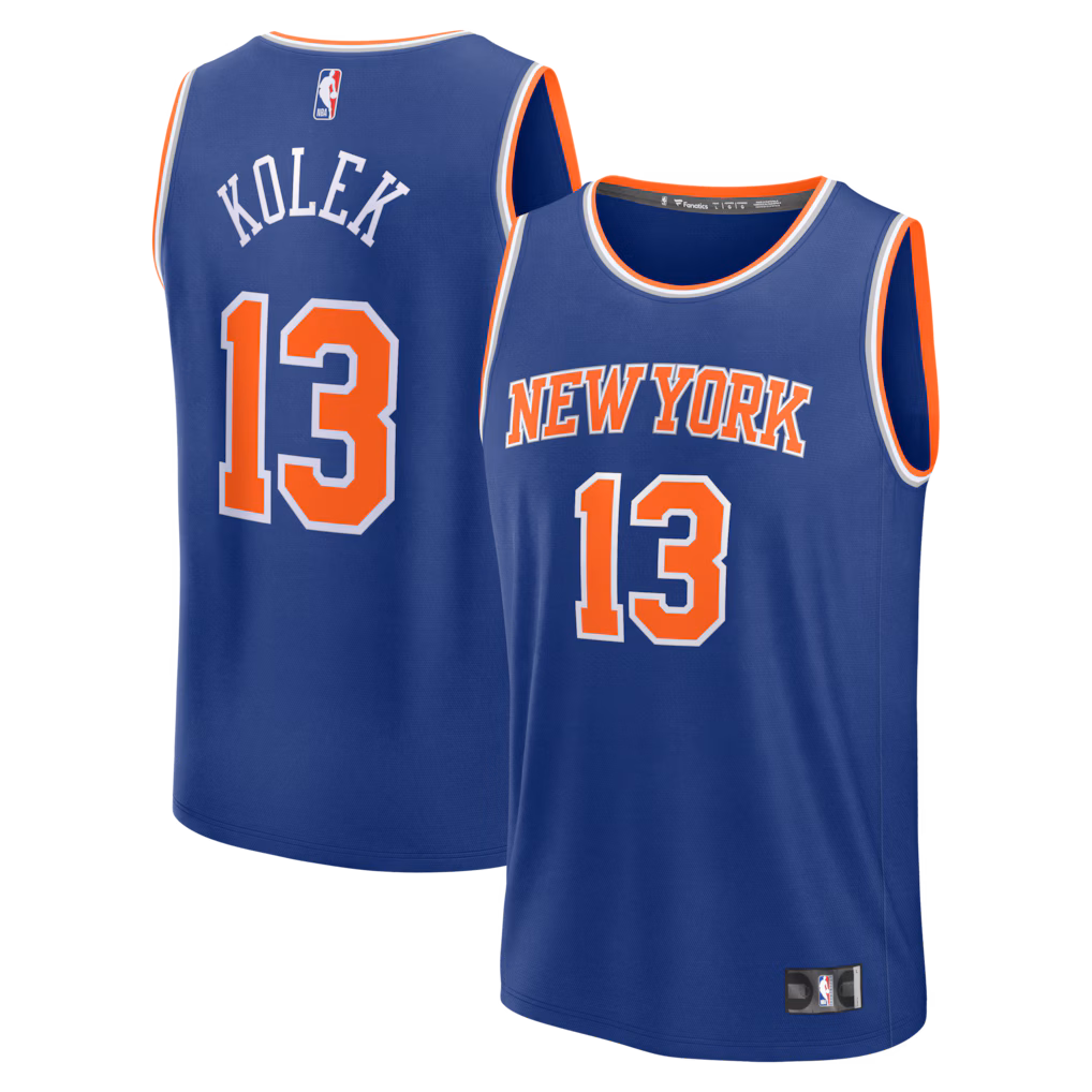 Men's New York Knicks Tyler Kolek Fanatics Blue Fast Break Replica Jersey - Icon Edition - Ujersey Shop