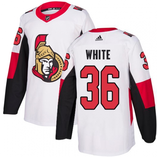 Men's Adidas Ottawa Senators #36 Colin White White Road Authentic Stitched NHL Jersey - Ujersey
