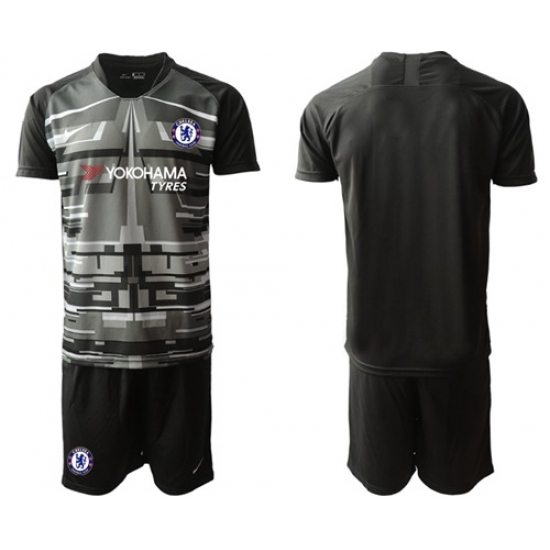 Chelsea Blank Black Goalkeeper Soccer Club Jersey