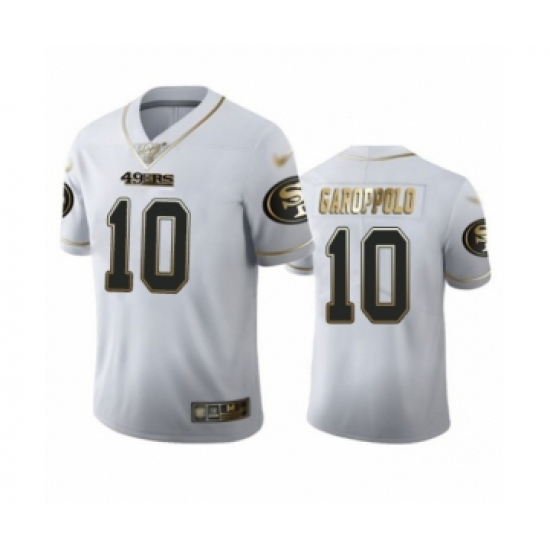 Men's San Francisco 49ers #10 Jimmy Garoppolo Limited White Golden Edition Football Jersey - Ujersey