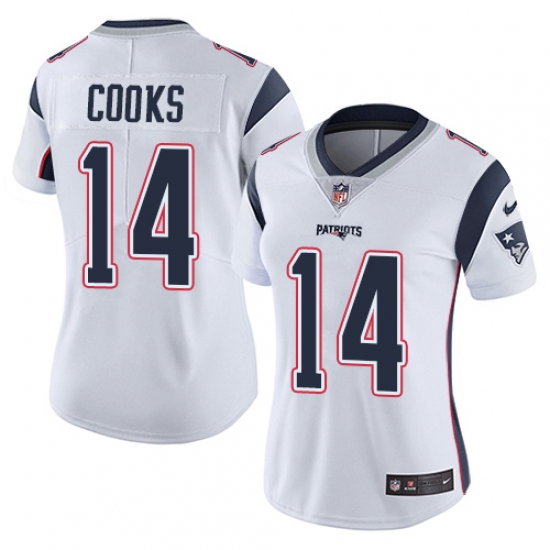 Women's Nike New England Patriots #14 Brandin Cooks White Vapor Untouchable Limited Player NFL Jersey - Ujersey