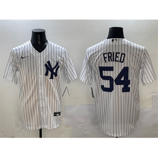 Men's New York Yankees #54 Max Fried White Cool Base Stitched Baseball Jersey