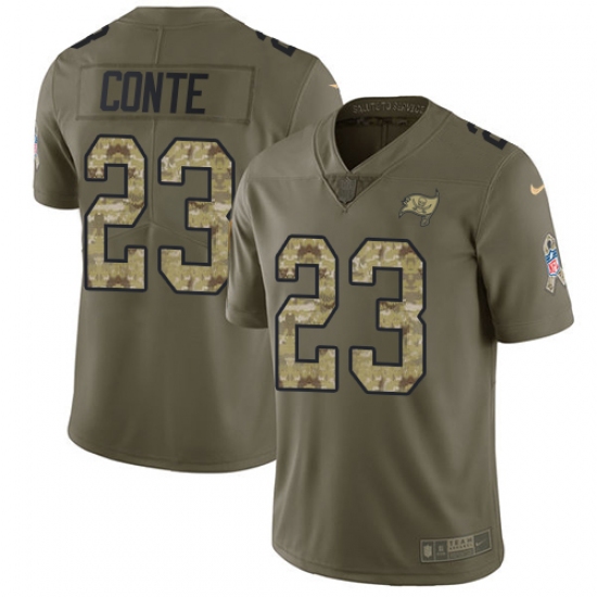 Youth Nike Tampa Bay Buccaneers #23 Chris Conte Limited Olive/Camo 2017 Salute to Service NFL Jersey - Ujersey