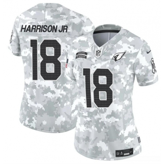 Women's Arizona Cardinals #18 Marvin Harrison Jr. 2024 F.U.S.E Arctic Camo Salute To Service Limited Stitched Football Jersey(Run Small)