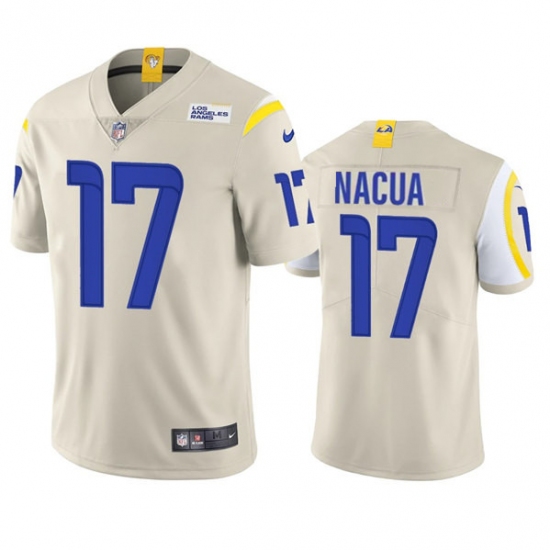 Men's Los Angeles Rams #17 Puka Nacua Bone Vapor Untouchable Limited Stitched Jersey - Ujersey