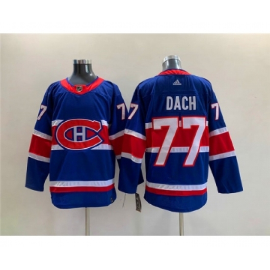 Men's Montreal Canadiens #77 Kirby Dach Blue Stitched Jersey - Ujersey
