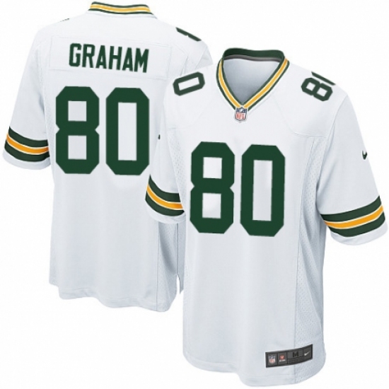 Men's Nike Green Bay Packers #80 Jimmy Graham Game White NFL Jersey - Ujersey