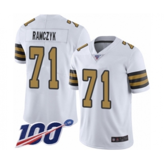 Men's New Orleans Saints #71 Ryan Ramczyk Limited White Rush Vapor Untouchable 100th Season Football Jersey - Ujersey