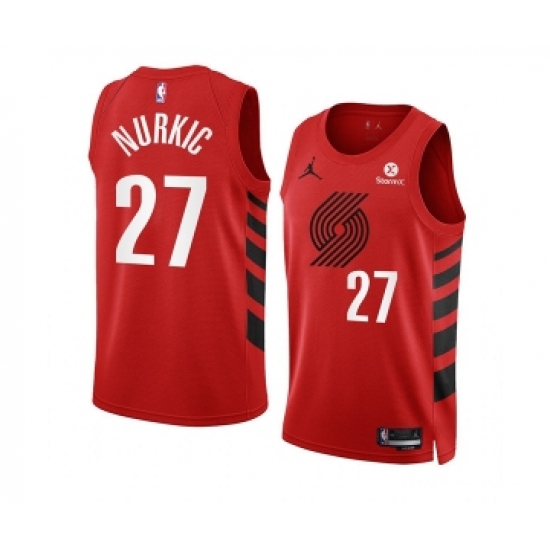 Men's Portland Trail Blazers #27 Jusuf Nurkic 2022-23 Red Statement Edition Swingman Stitched Basketball Jersey - Ujersey