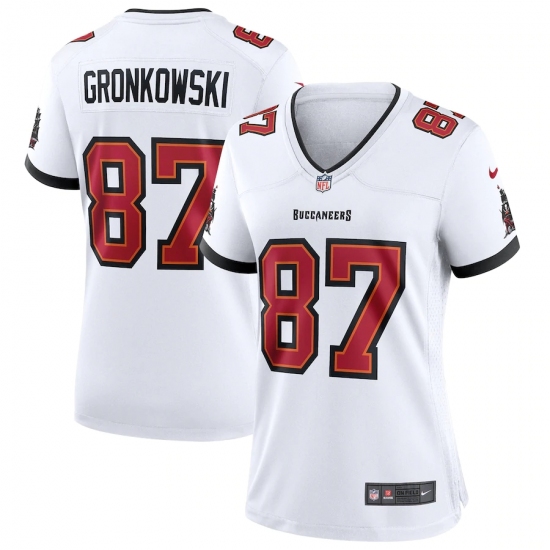 Women's Tampa Bay Buccaneers #87 Rob Gronkowski Nike White Game Jersey.webp - Ujersey