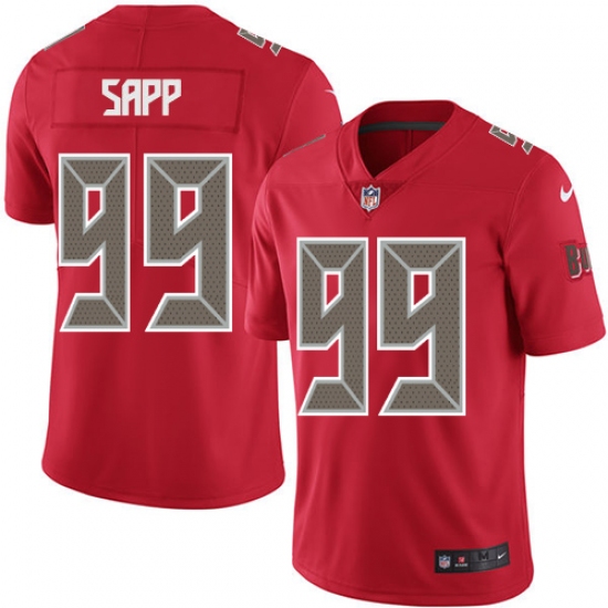 Men's Nike Tampa Bay Buccaneers #99 Warren Sapp Limited Red Rush Vapor Untouchable NFL Jersey - Ujersey