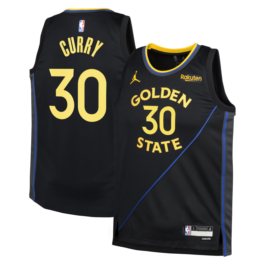 Youth Golden State Warriors Stephen Curry Jordan Brand Black Swingman Player Jersey - Statement Edition - Vujersey Los Angeles Rams