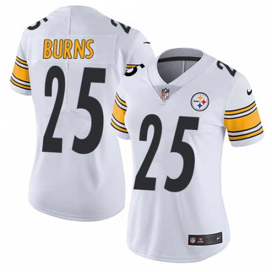 Women's Nike Pittsburgh Steelers #25 Artie Burns White Vapor Untouchable Limited Player NFL Jersey - Ujersey