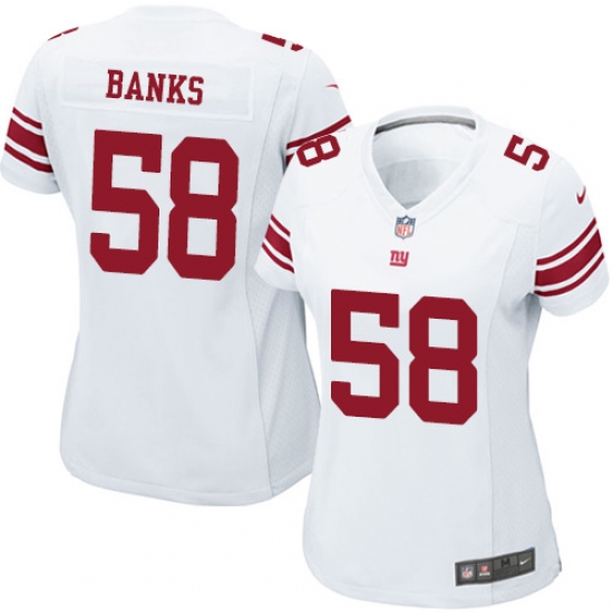 Women's Nike New York Giants #58 Carl Banks Game White NFL Jersey - Ujersey