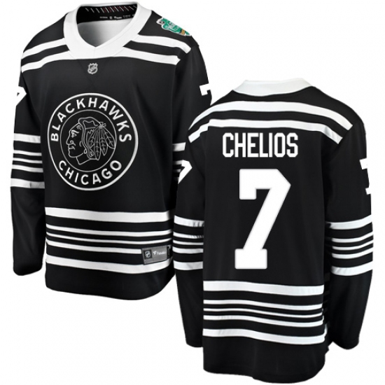 Youth Chicago Blackhawks #7 Chris Chelios Black 2019 Winter Classic Fanatics Branded Breakaway NHL Jersey - Ujersey