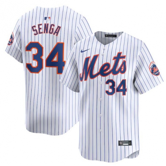 Men's New York Mets #34 Kodai Senga White 2024 Home Limited Stitched Baseball Jersey - Ujersey