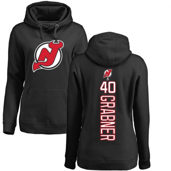 NHL Women's Adidas New Jersey Devils #40 Michael Grabner Black Backer Pullover Hoodie - Ujersey