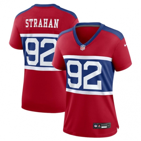 Women's New York Giants #92 Michael Strahan Century Red Alternate Vapor Limited Football Stitched Jersey - Ujersey