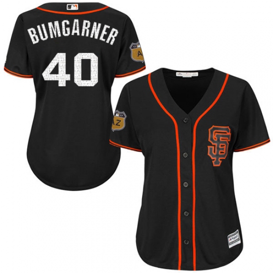 Women's Majestic San Francisco Giants #40 Madison Bumgarner Authentic Black 2017 Spring Training Cool Base MLB Jersey - Ujersey