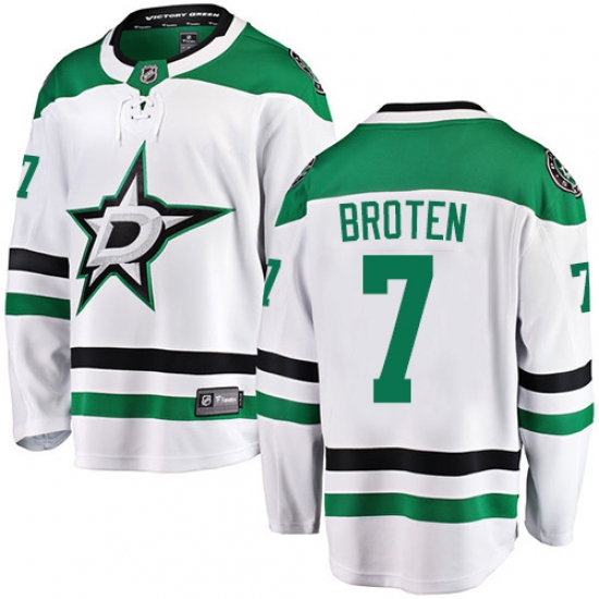 Youth Dallas Stars #7 Neal Broten Authentic White Away Fanatics Branded Breakaway NHL Jersey - Ujersey