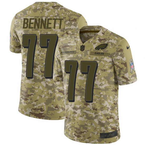 Youth Nike Philadelphia Eagles #77 Michael Bennett Limited Camo 2018 Salute to Service NFL Jersey - Ujersey
