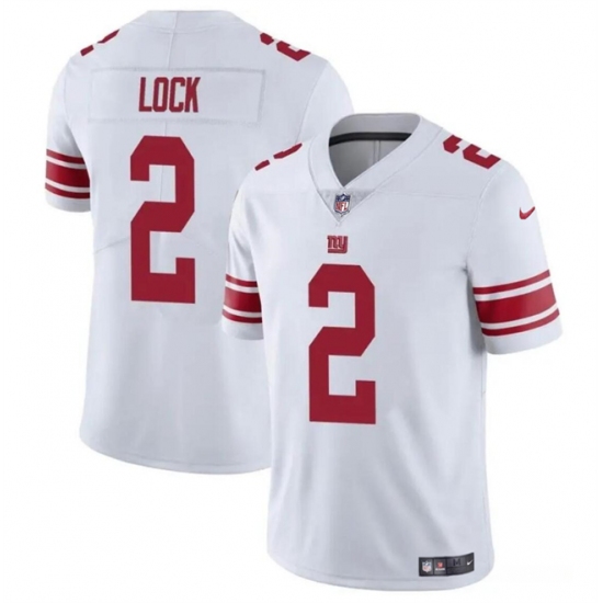 Men's New York Giants #2 Drew Lock White Vapor Untouchable Limited Football Stitched Jersey - Ujersey