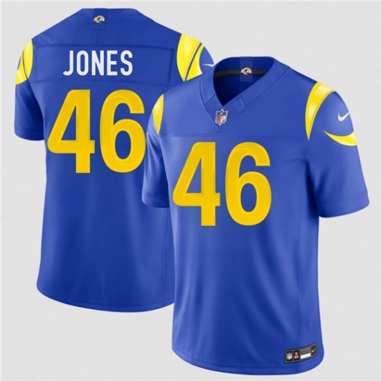 Men's Los Angeles Rams #46 Rohan Jones Royal 2026 Draft F.U.S.E. Vapor Limited Football Stitched Jersey - Ujersey