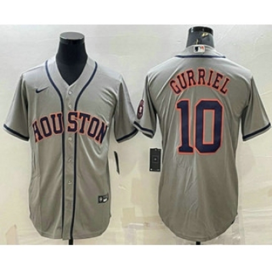 Men's Houston Astros #10 Yuli Gurriel Grey With Patch Stitched MLB Cool Base Nike Jersey - Ujersey