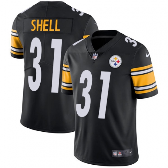 Youth Nike Pittsburgh Steelers #31 Donnie Shell Black Team Color Vapor Untouchable Limited Player NFL Jersey - Ujersey