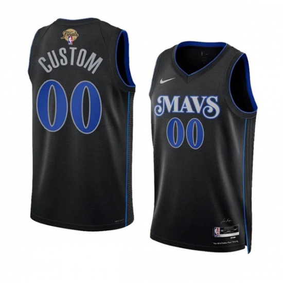 Men's Dallas Mavericks Active Player Custom Black 2024 Finals City Edition Stitched Basketball Jersey - Ujersey