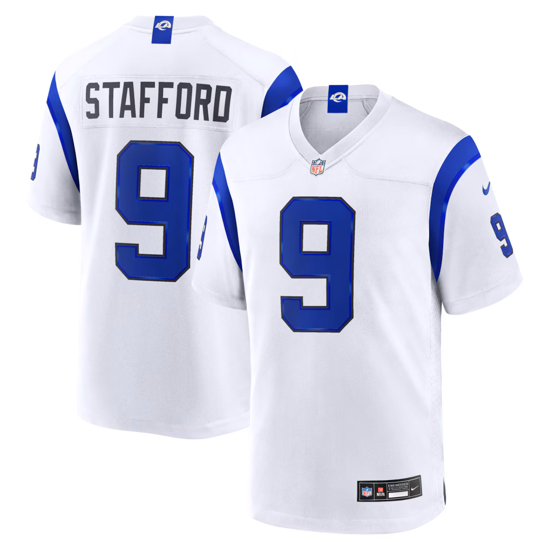 Men's Los Angeles Rams Matthew Stafford Nike Fearsome White Game Jersey - U-jersey