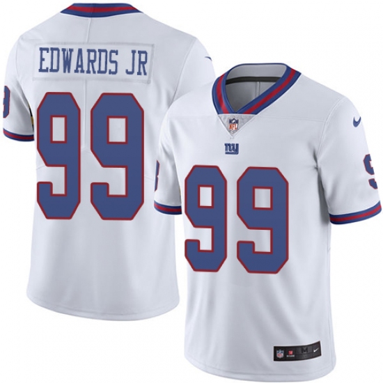 Youth Nike New York Giants #99 Mario Edwards Jr Limited White Rush Vapor Untouchable NFL Jersey - Ujersey