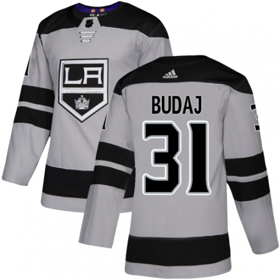 Youth Adidas Los Angeles Kings #31 Peter Budaj Authentic Gray Alternate NHL Jersey - Ujersey