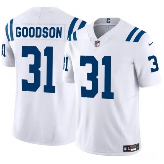 Men's Indianapolis Colts #31 Tyler Goodson White 2024 F.U.S.E. Vapor Limited Stitched Football Jersey - Ujersey