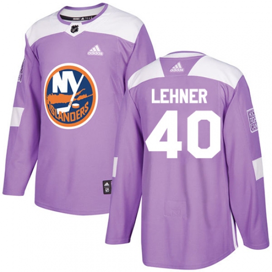 Men's Adidas New York Islanders #40 Robin Lehner Authentic Purple Fights Cancer Practice NHL Jersey - Ujersey