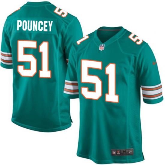 Men's Nike Miami Dolphins #51 Mike Pouncey Game Aqua Green Alternate NFL Jersey - Ujersey