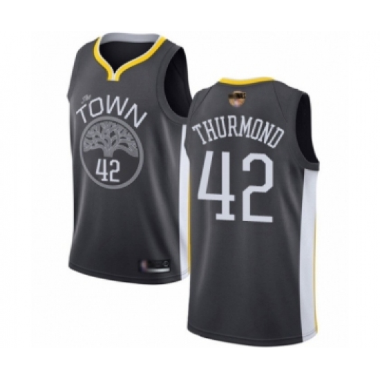 Women's Golden State Warriors #42 Nate Thurmond Swingman Black 2019 Basketball Finals Bound Basketball Jersey - Statement Edition - Ujersey